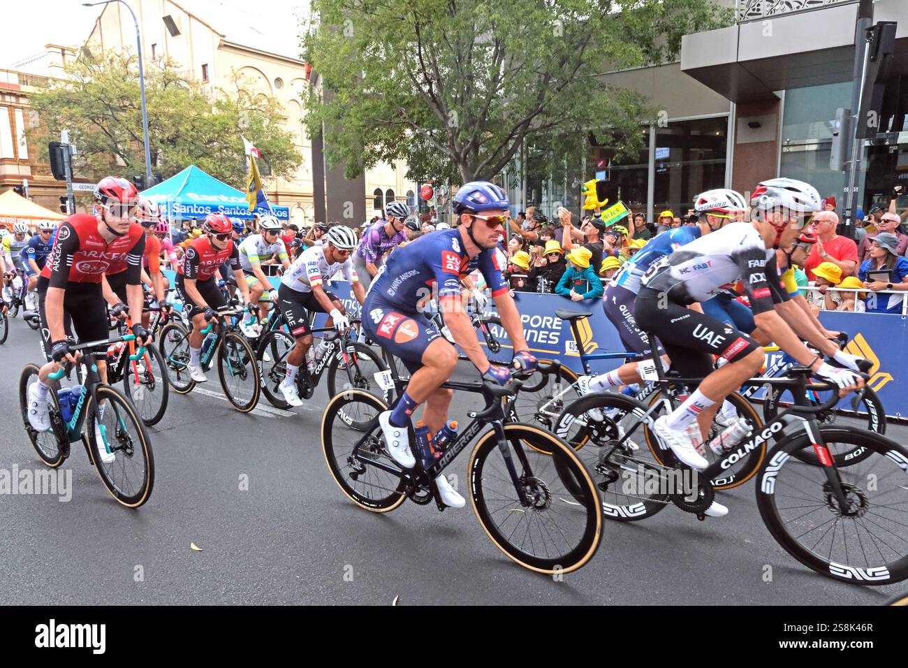 Adelaide Australia. 23/01/2025. Tour Down Under cycling race. Riders at