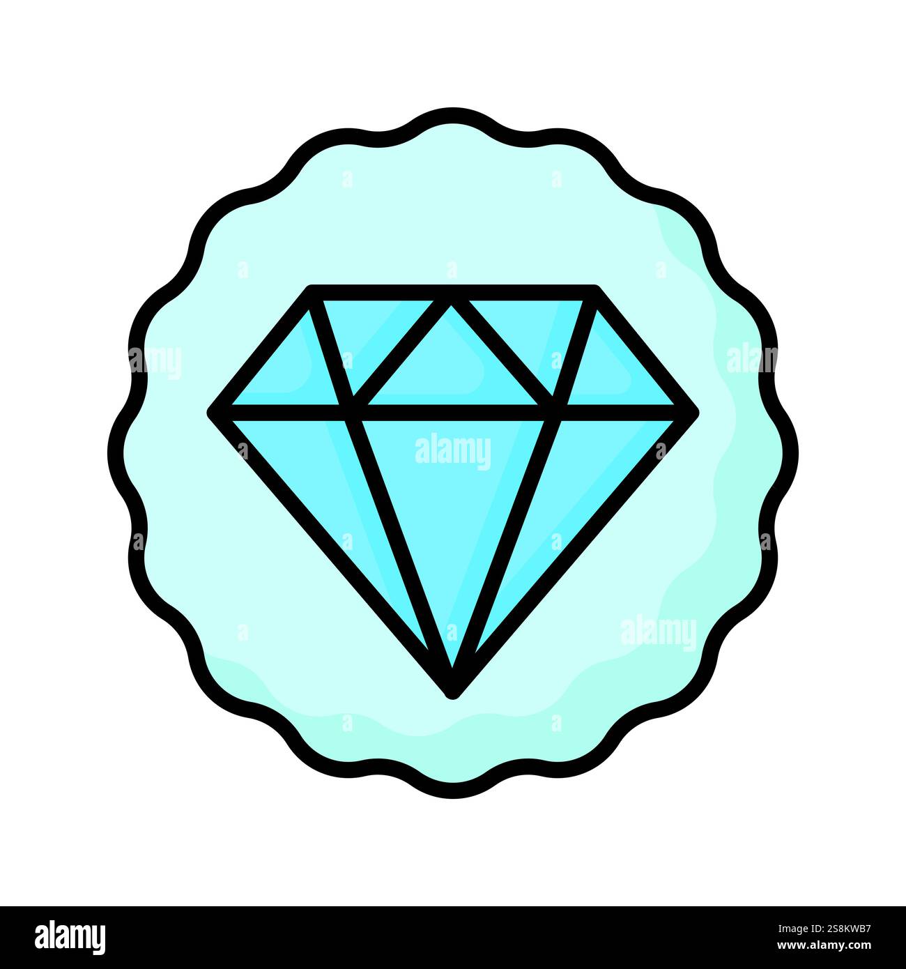 Diamond inside badge showing concept of best quality vector design ...