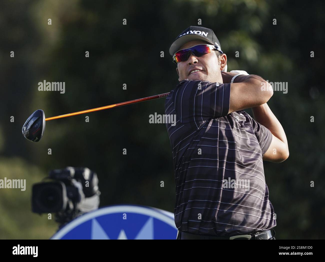 Hideki Matsuyama of Japan hits off the 18th tee during the first round