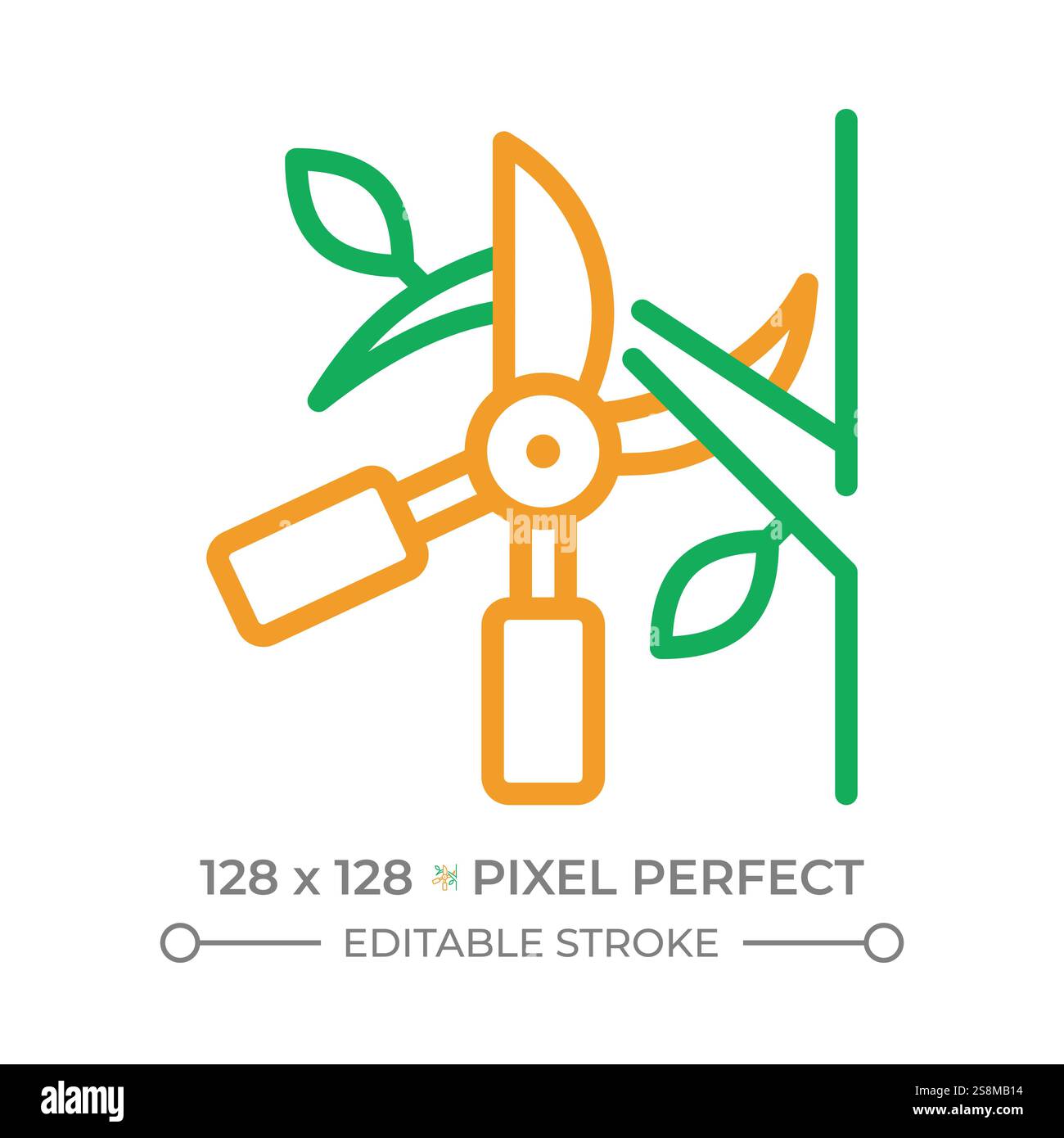 Pruning two color line icon Stock Vector