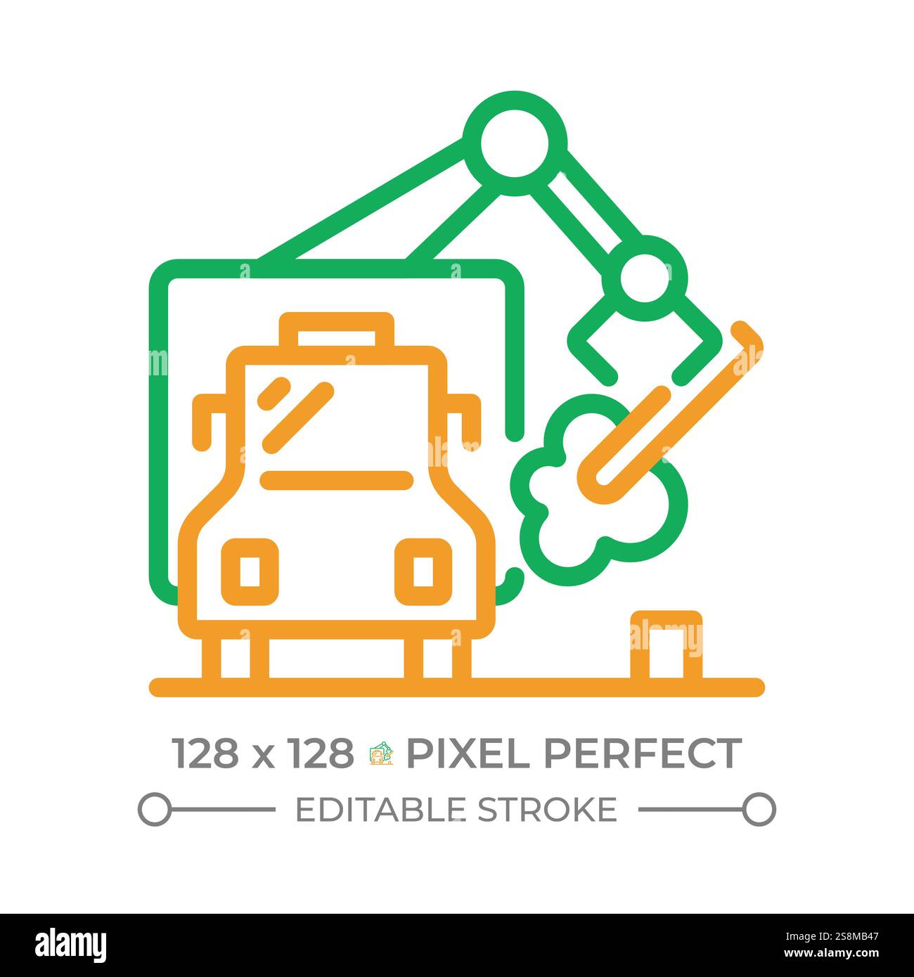 Debris hauling two color line icon Stock Vector