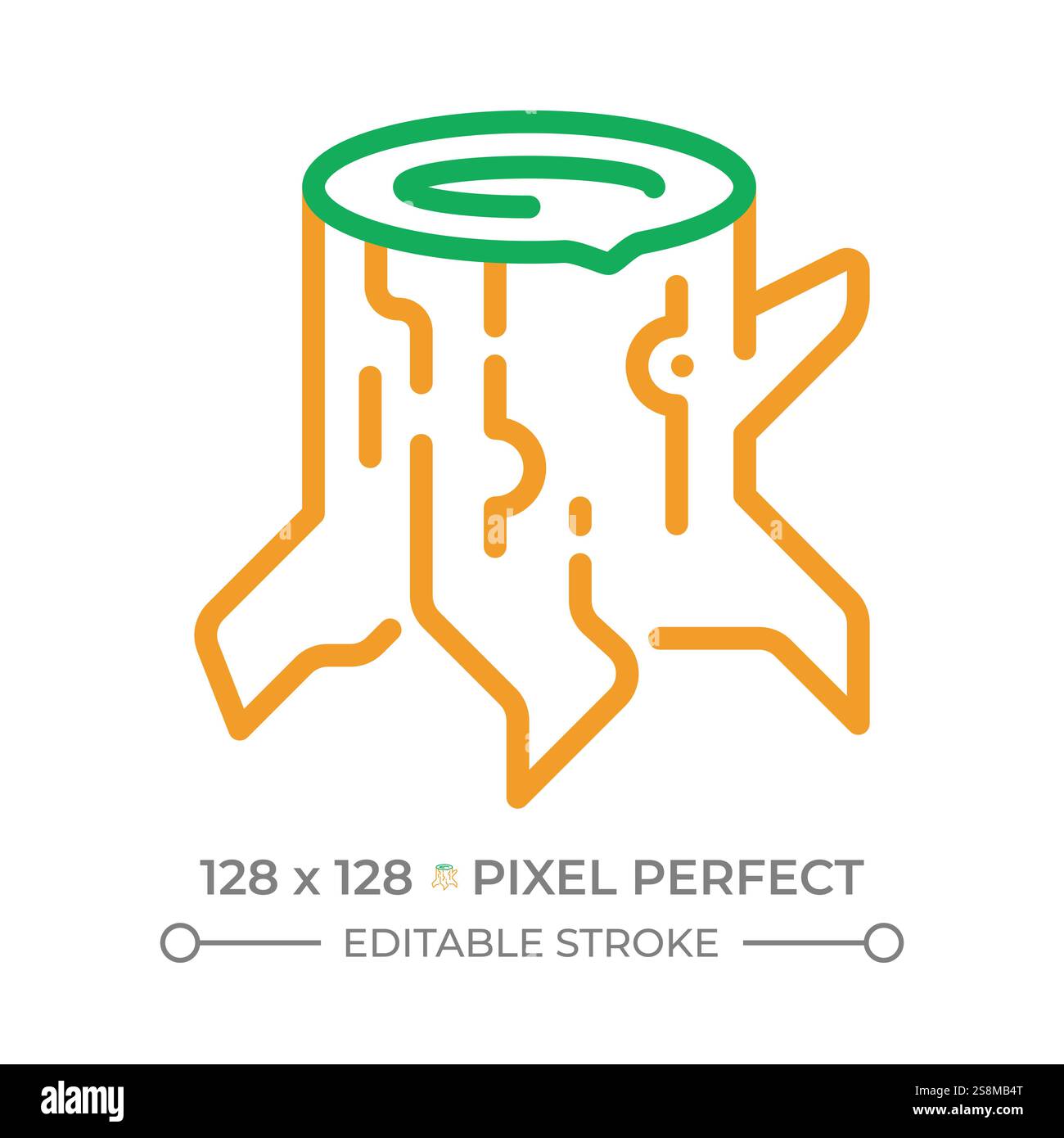 Stump two color line icon Stock Vector