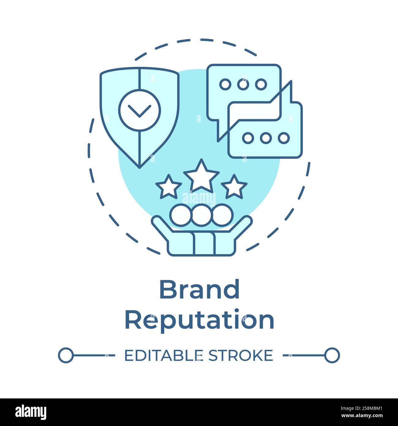 Brand reputation soft blue concept icon Stock Vector