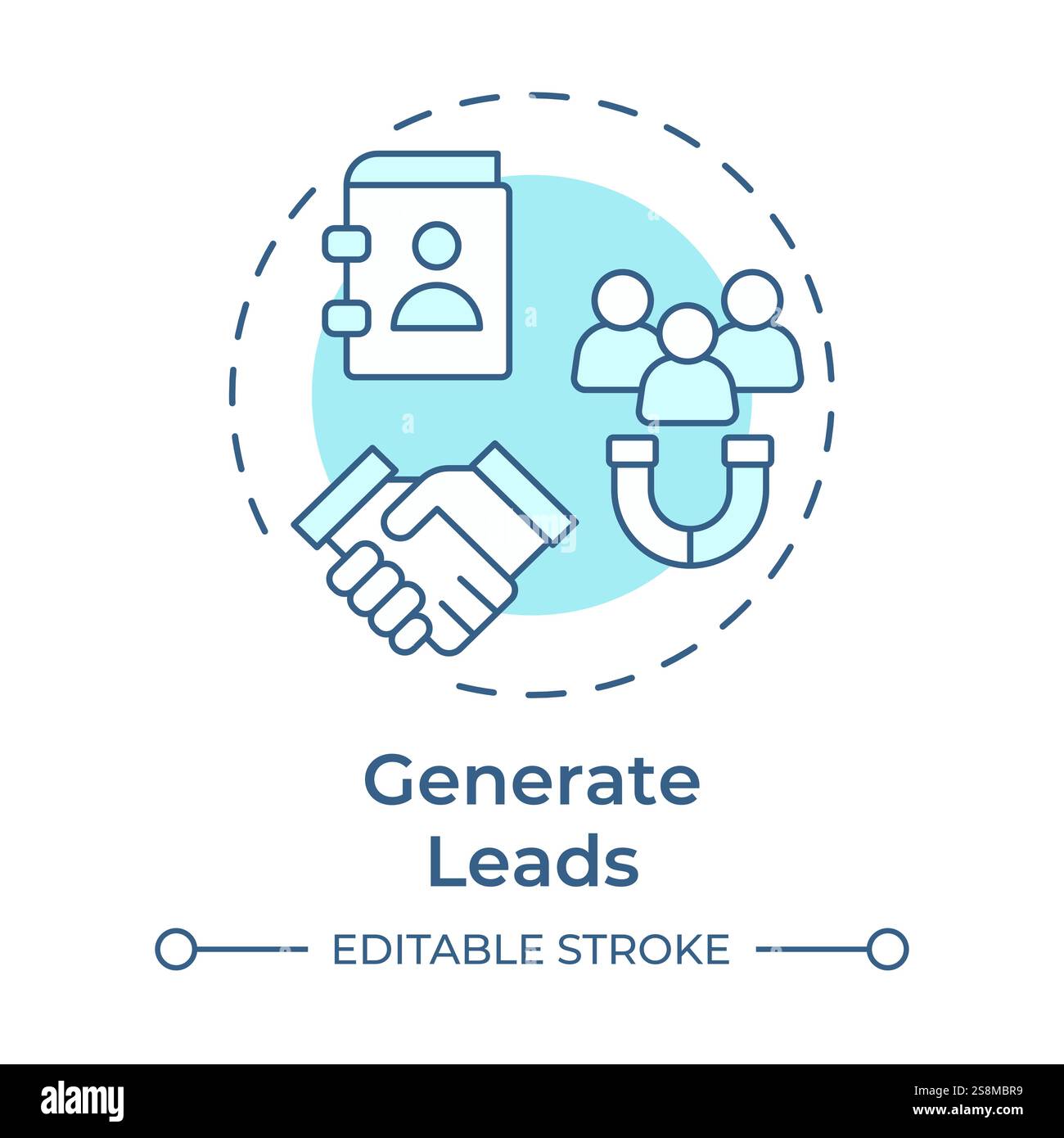 Generate leads soft blue concept icon Stock Vector