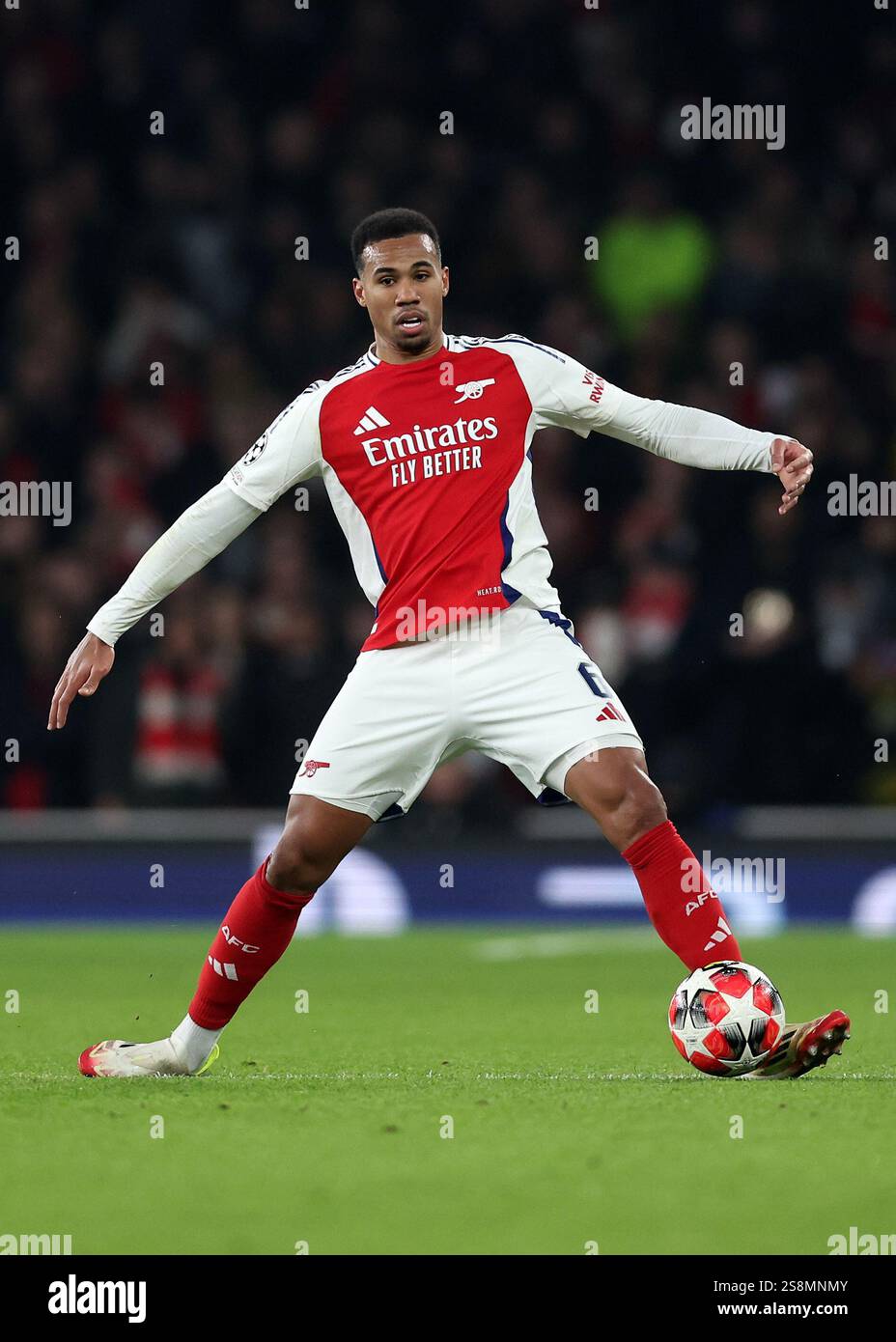London, UK. 22nd Jan, 2025. Arsenal's Gabriel during the UEFA Champions ...