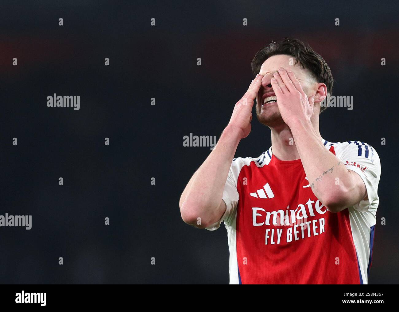 London, UK. 22nd Jan, 2025. Arsenal's Declan Rice during the UEFA ...