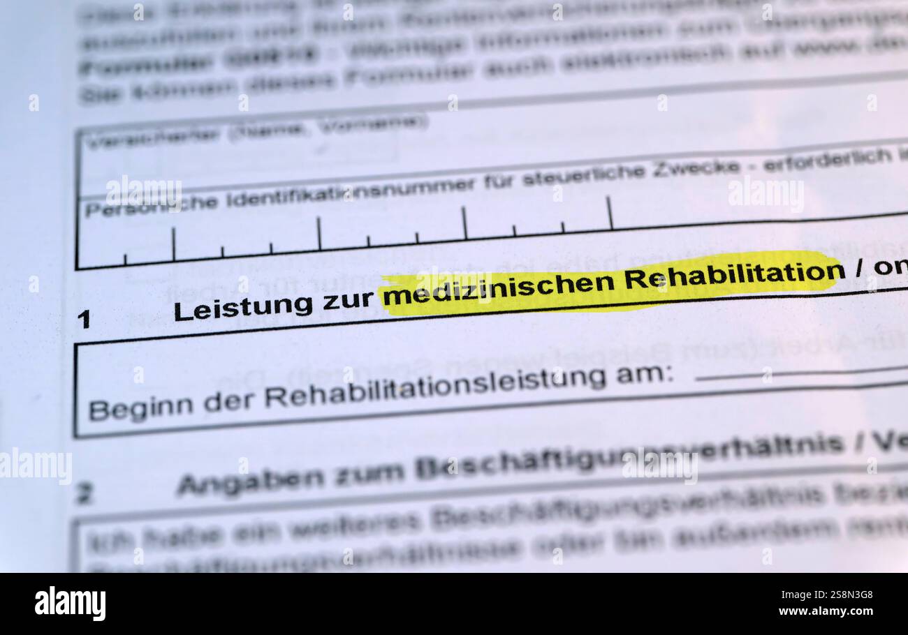 23.01.2025, Mindelheim, Bayern, Formular Deutsches Rentenamt, Leistung ...