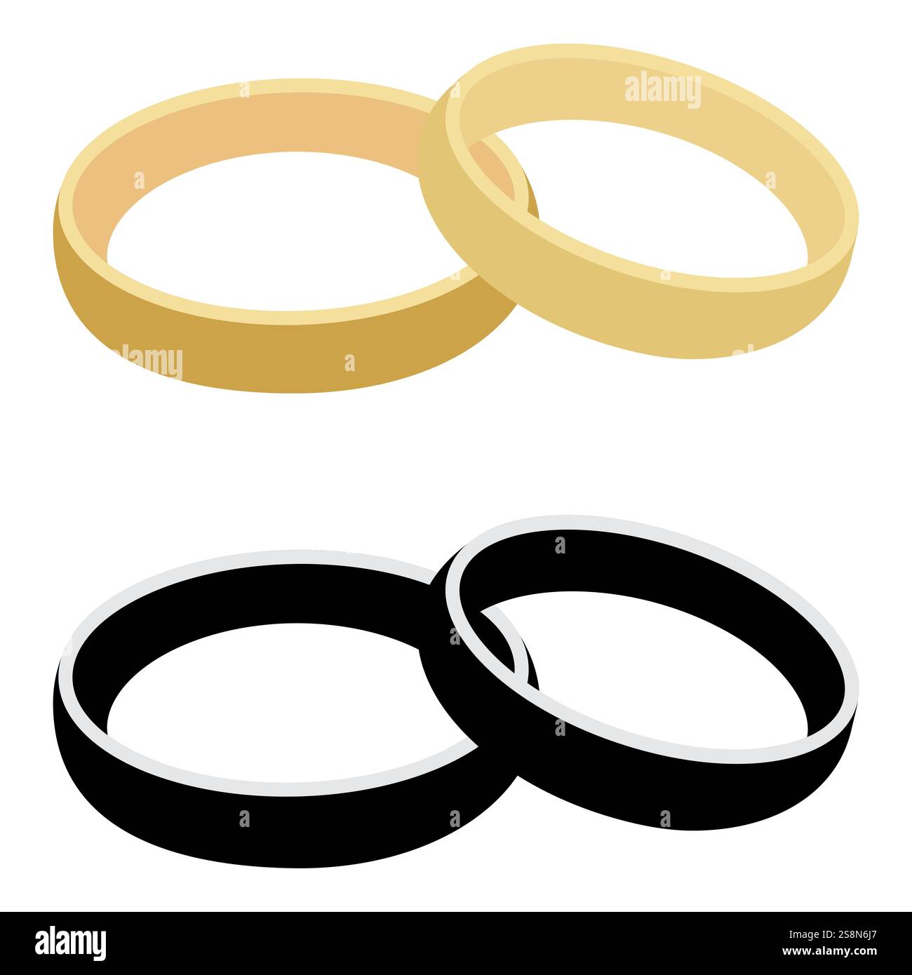 wedding rings flat style, isolated vector Stock Vector Image & Art - Alamy