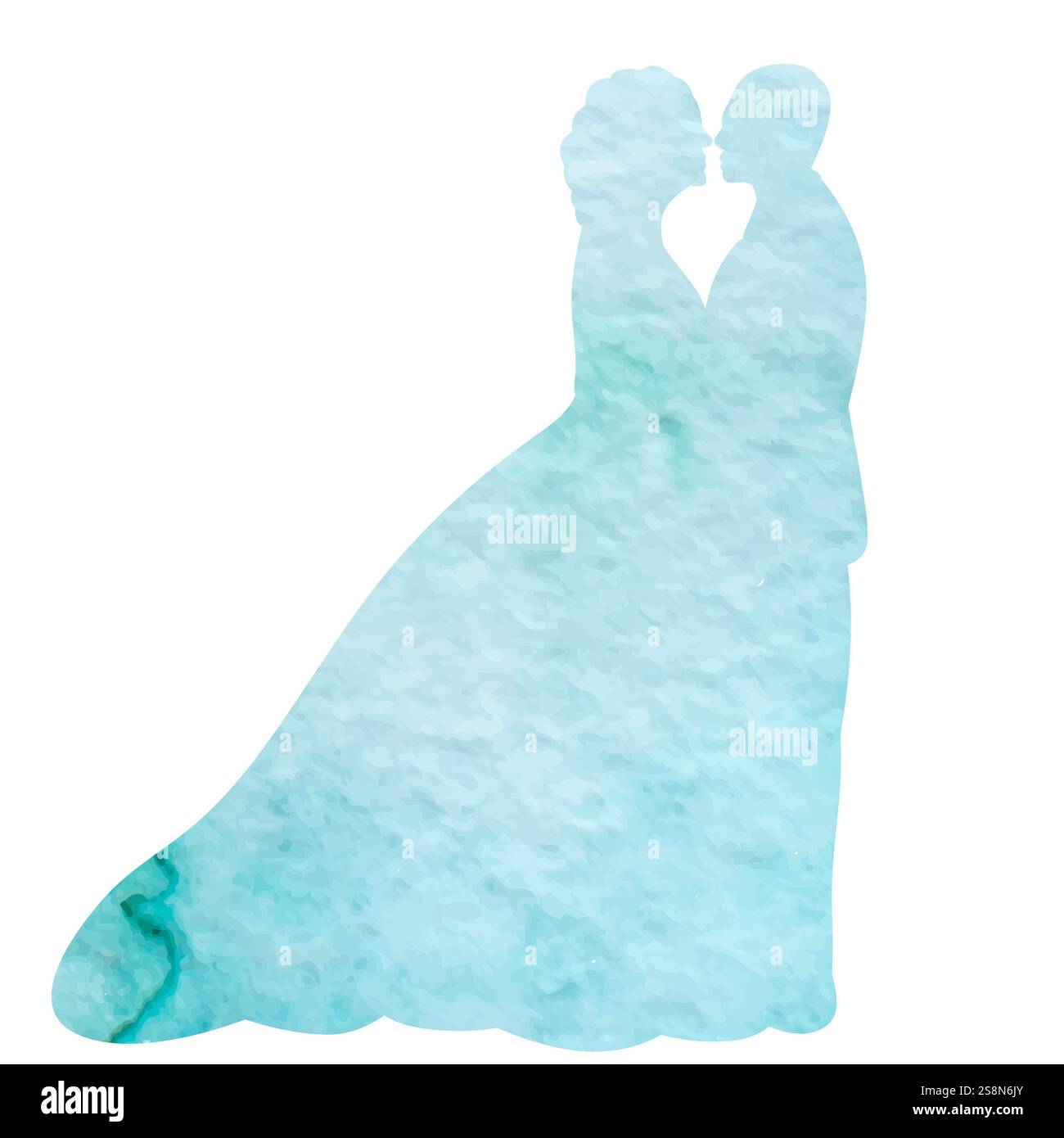 watercolor bride and groom silhouette design Stock Vector Image & Art ...