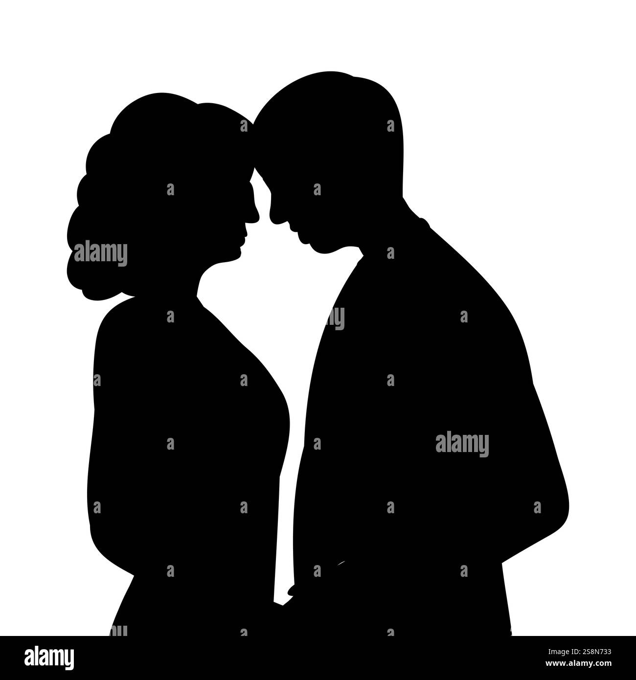 portrait man and woman silhouette design vector isolated Stock Vector ...