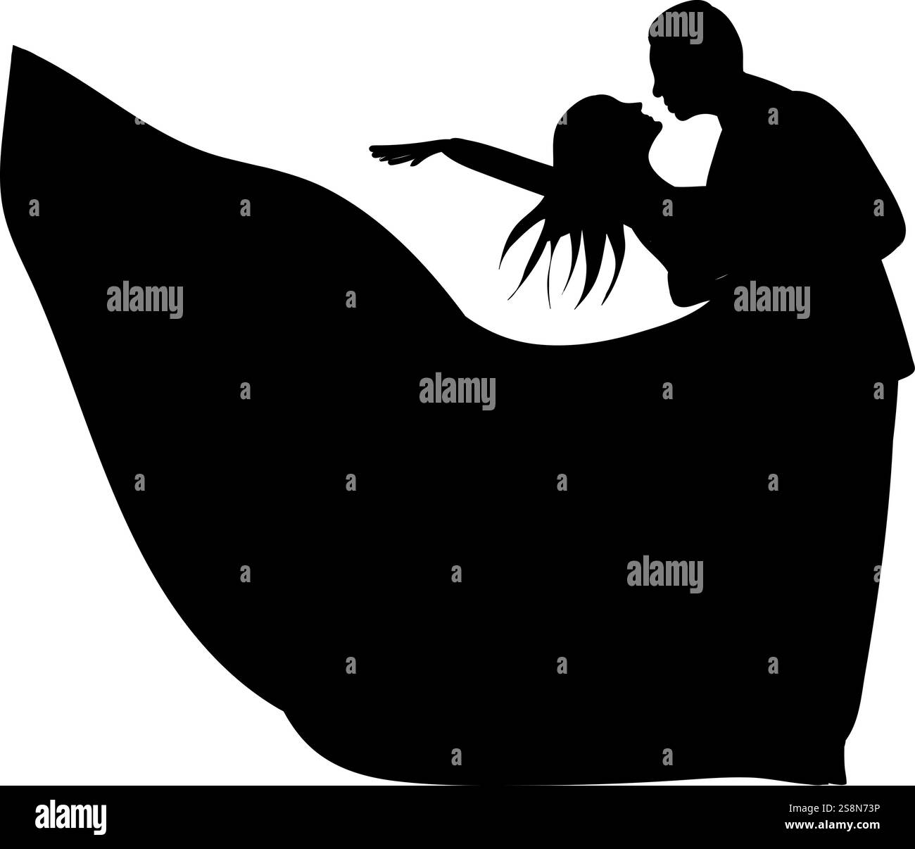 bride and groom silhouette design vector Stock Vector Image & Art - Alamy