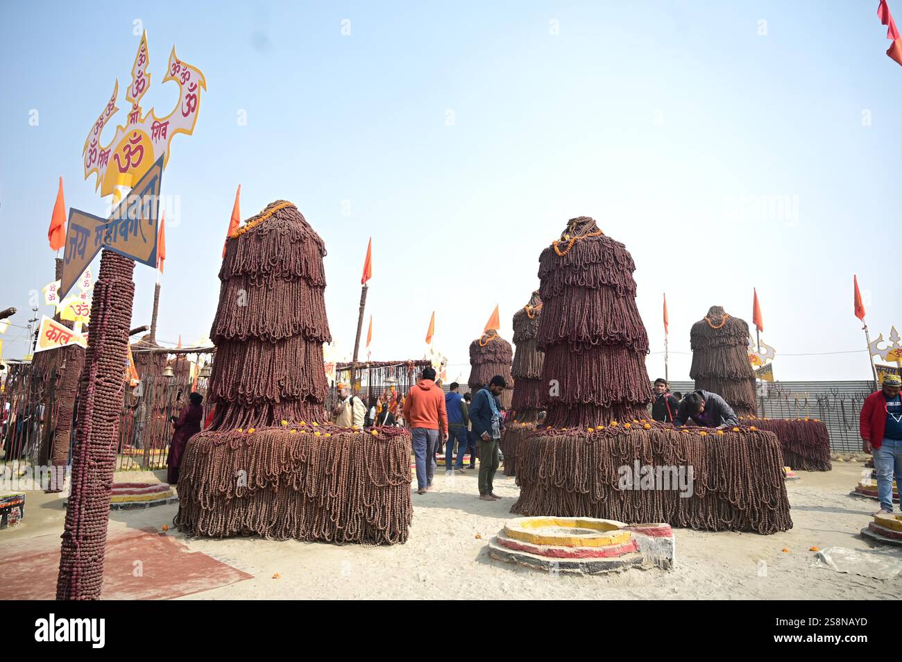 January 23, 2025: Prayagraj: Devotee perform rituals at a camp at ...