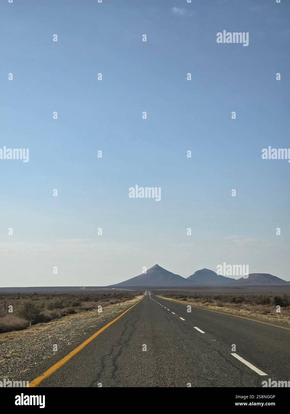 Long road through the Kalahari - Smartphone Captured Stock Image
