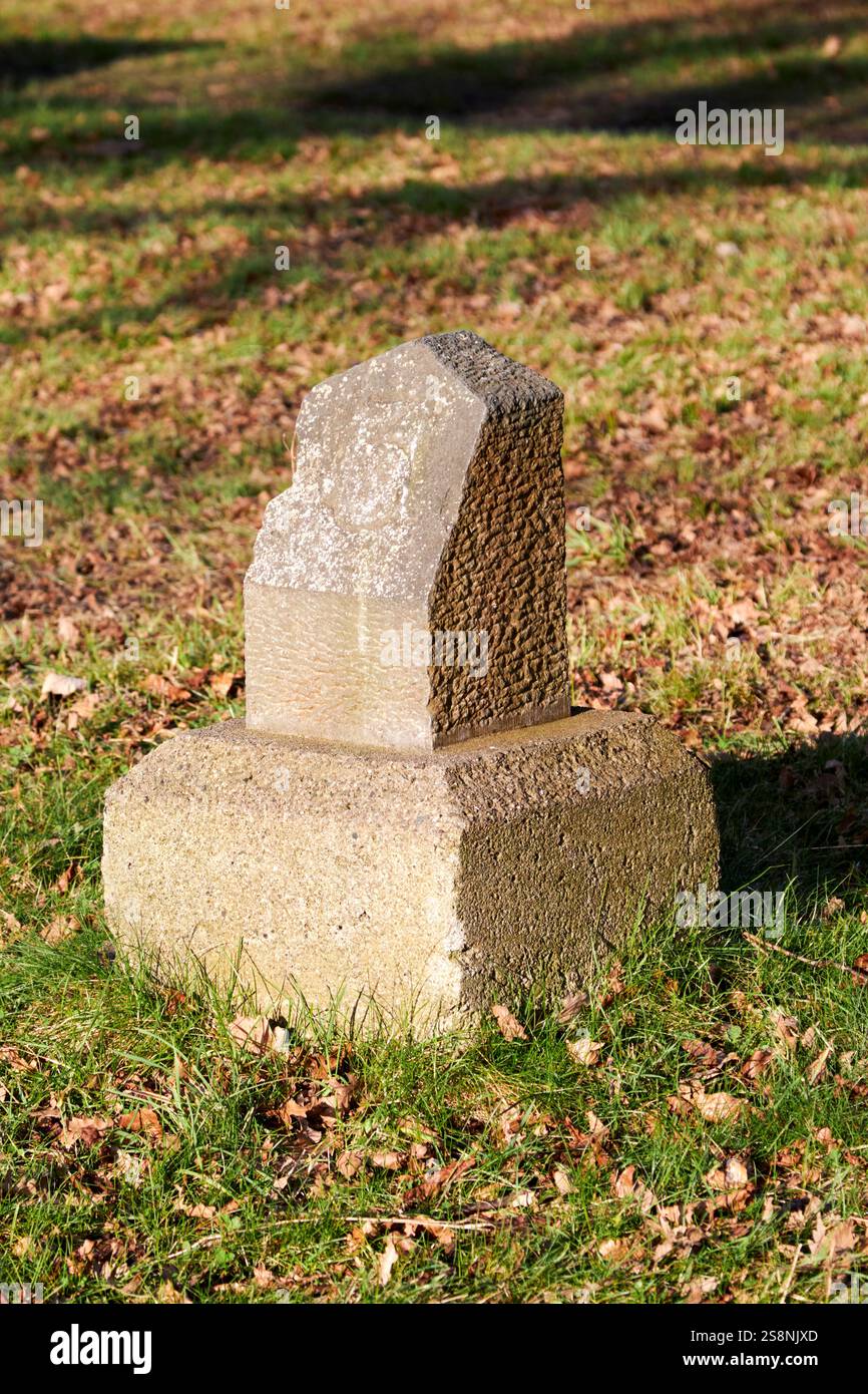 concrete distance marker in phoenix park dublin republic of ireland Stock Photo