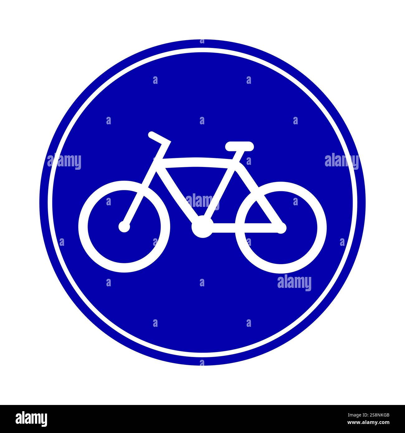 Mandatory path for bicycle sign. road sign. Vector illustration Stock ...
