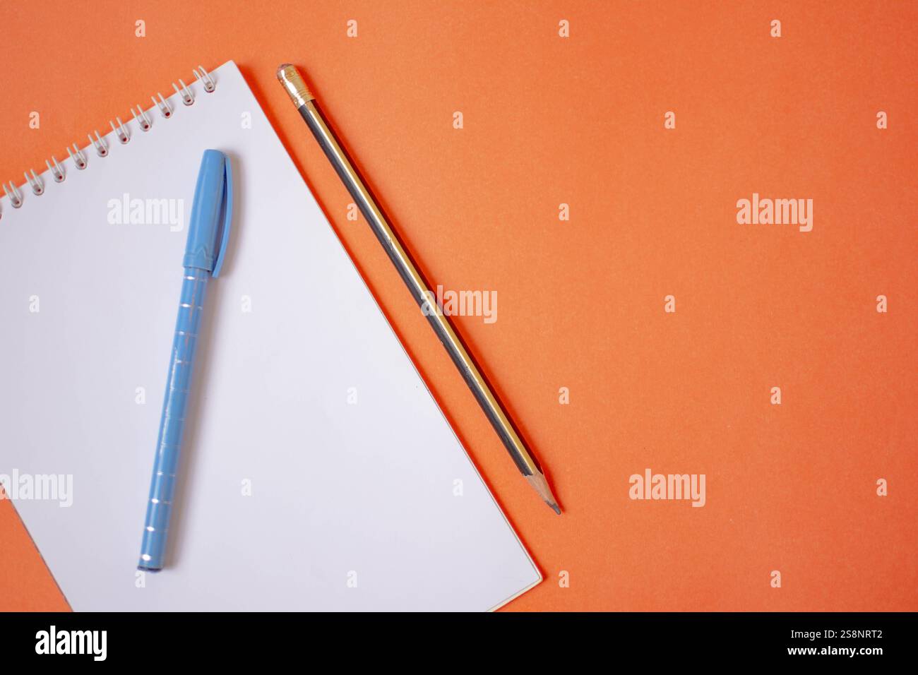 Design mockup for designer. Multicolor background with notepad, pencil ...