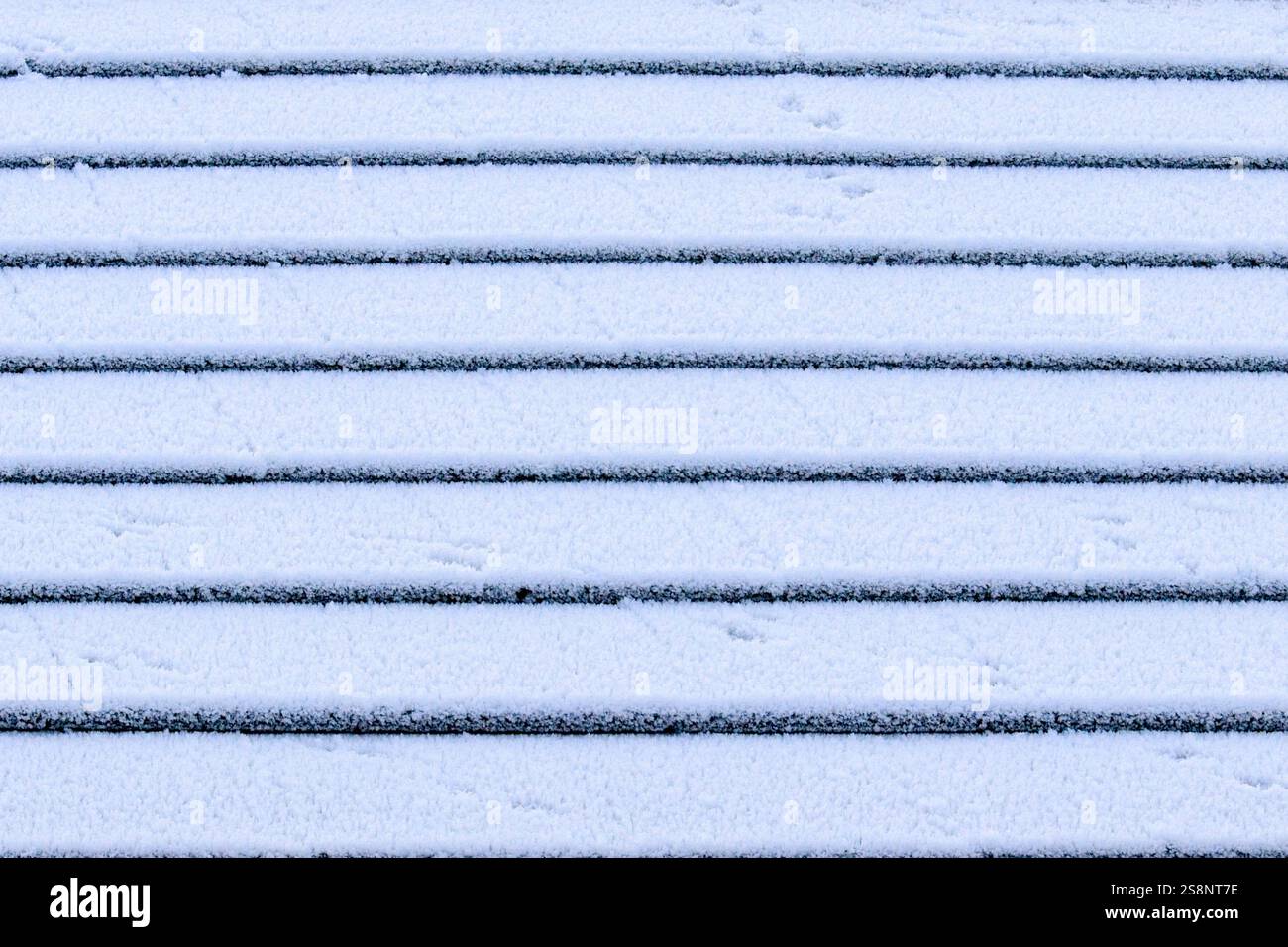 Closeup on frost coverd roof tiles Stock Photo
