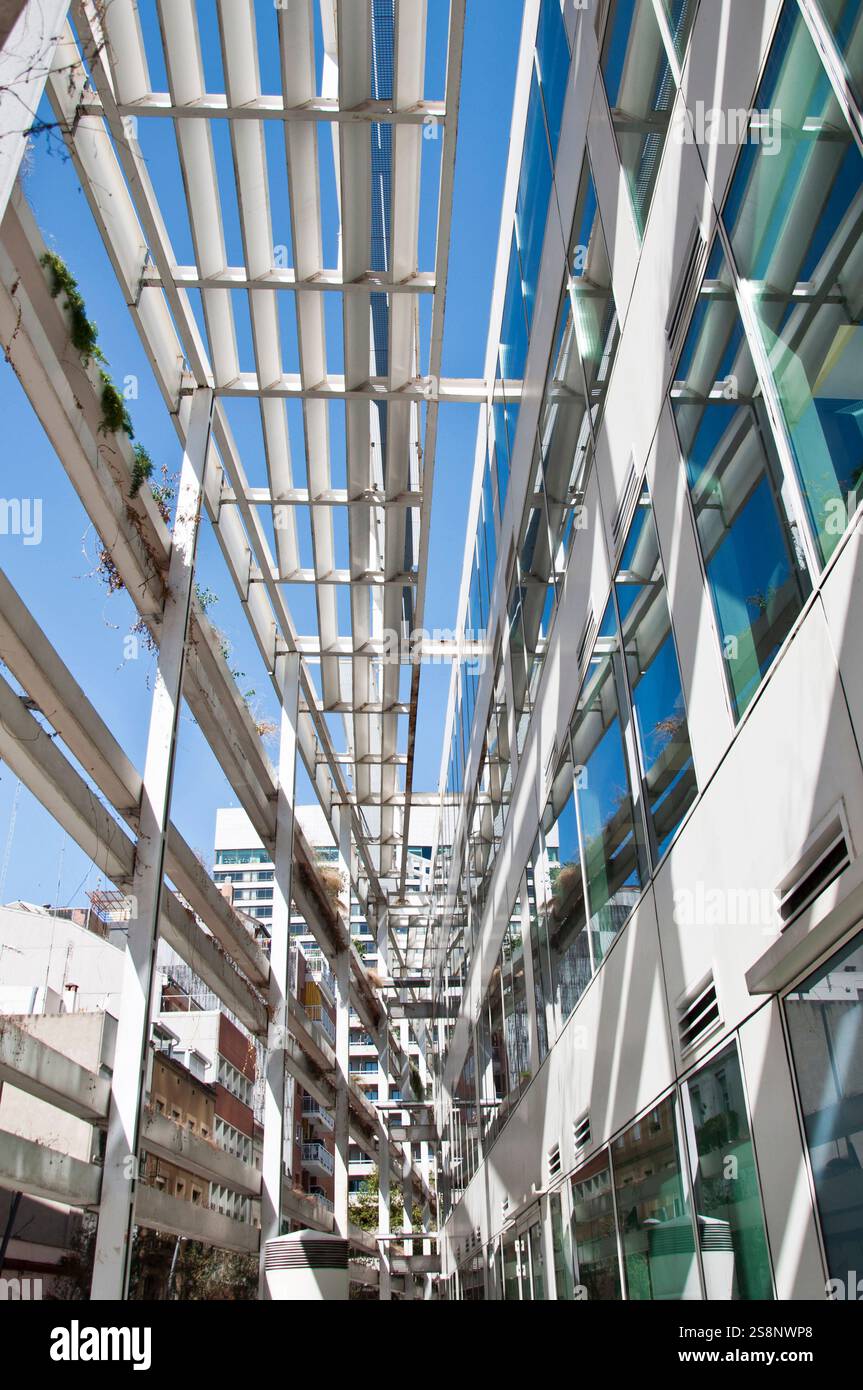Details of the Torre Tarragona, lateral facade, the iconic modern ...