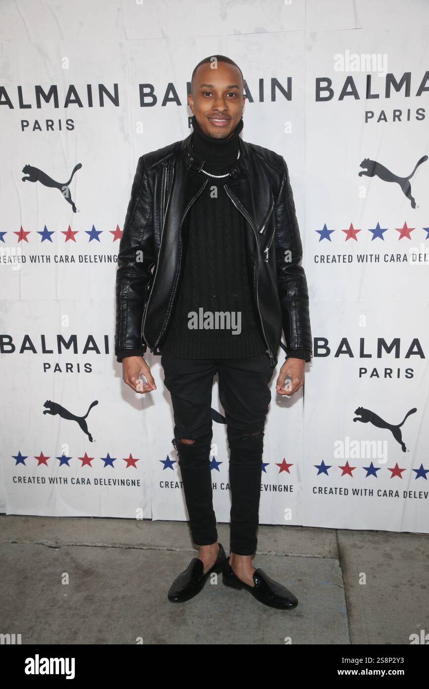 Rashaad Dunn at the PUMA x Balmain Launch Event, created by Cara ...
