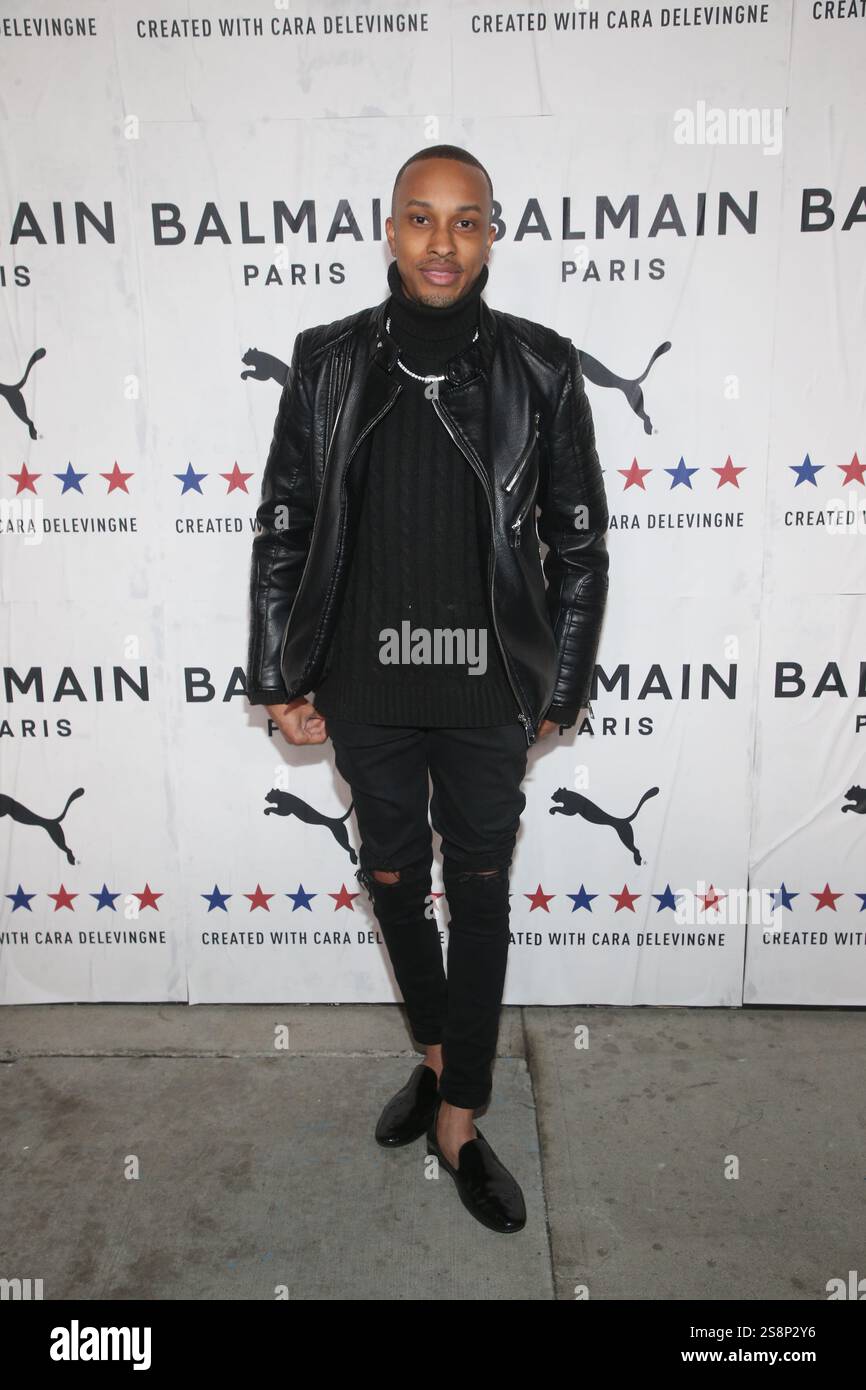 Rashaad Dunn at the PUMA x Balmain Launch Event, created by Cara ...