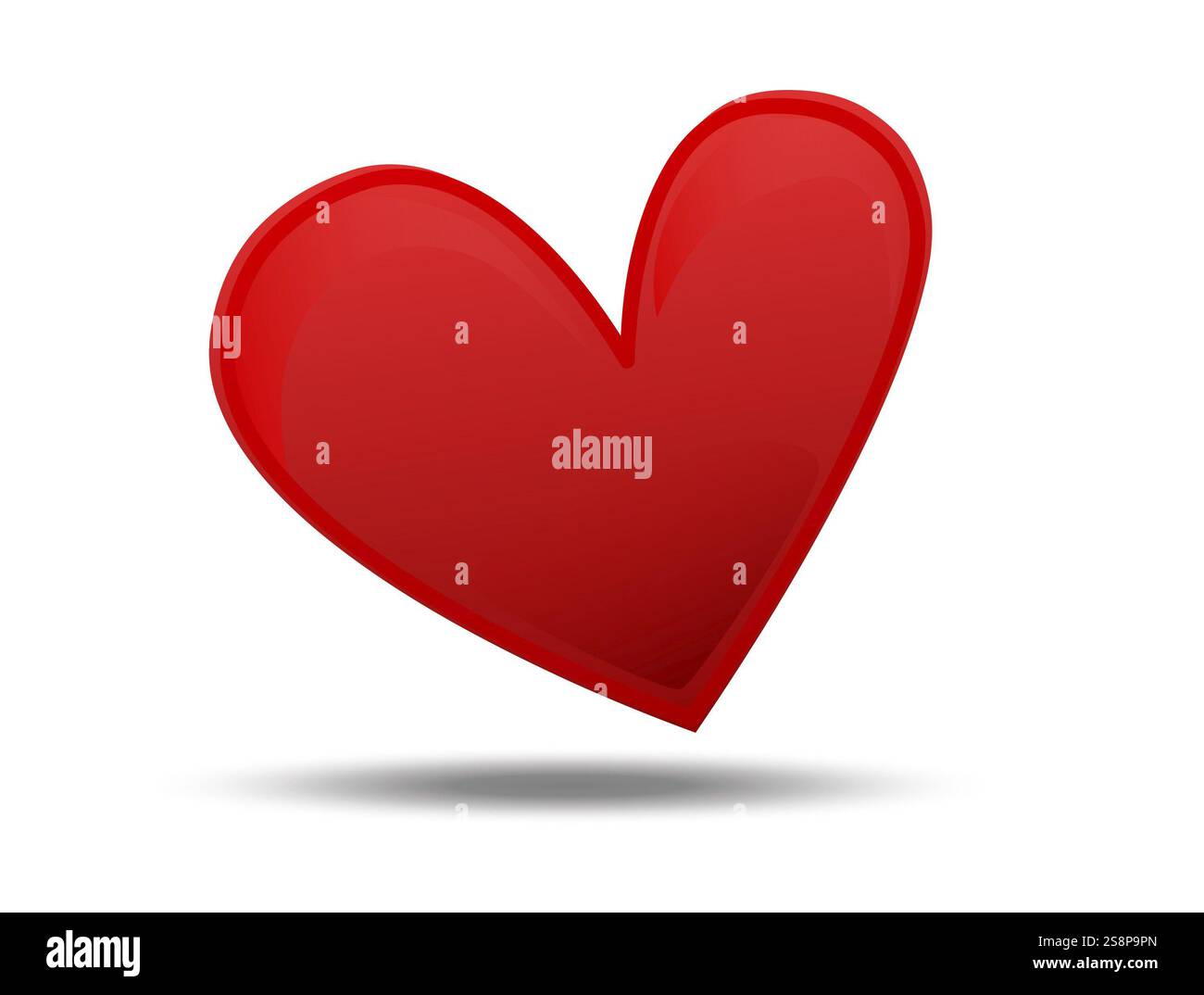 An illustration of a red heart on white background Stock Photo - Alamy