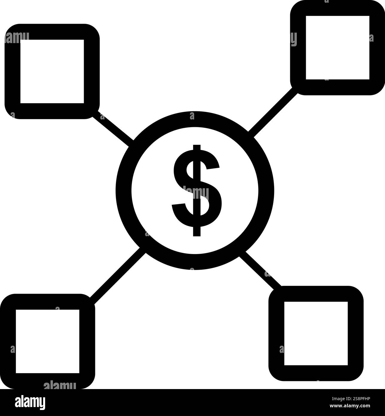 Cash Distribution Network icon vector. Suitable for mobile apps, web ...