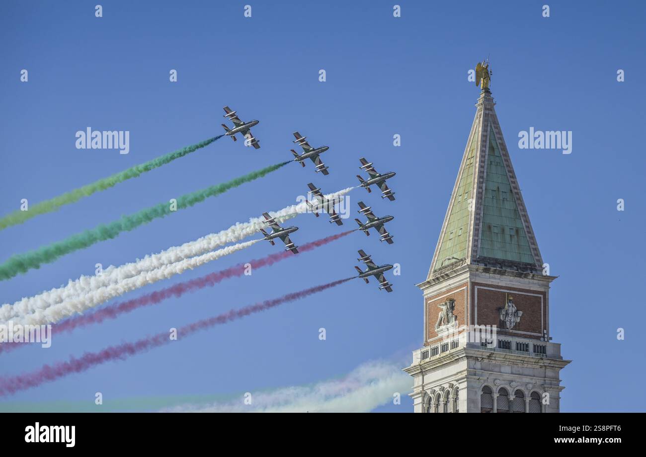 St. Mark's Rower Frecce Tricolori, aerobatic squadron of the Italian Air Force, St Mark ...