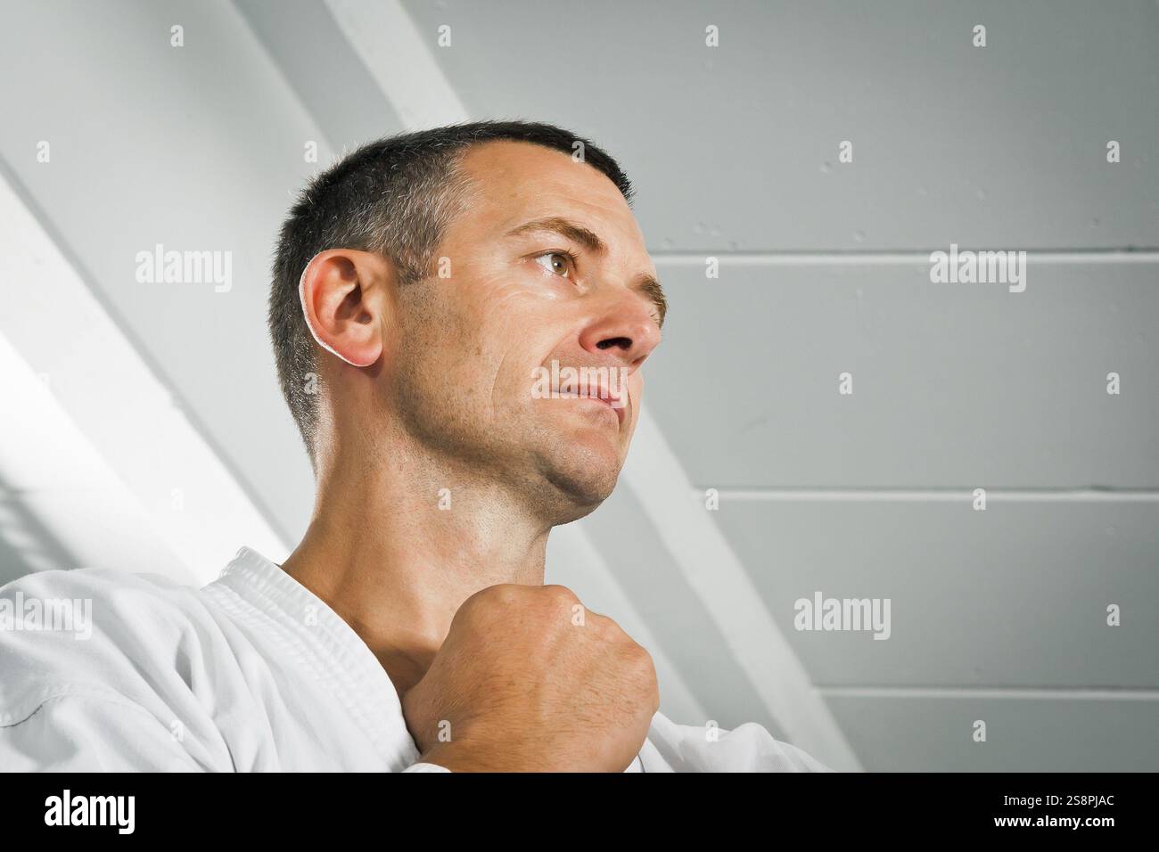 An image of a boxing man in the studio Stock Photo