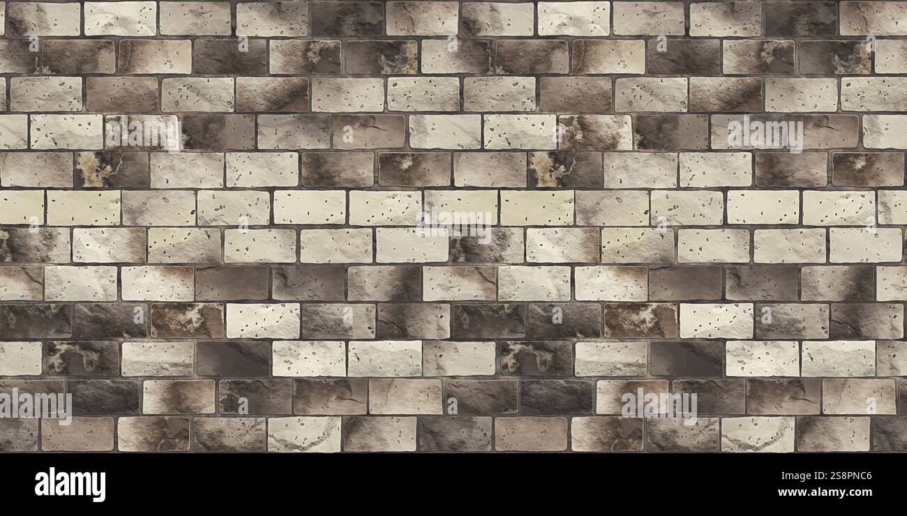 An illustration of a brick stone wall banner background seamless ...