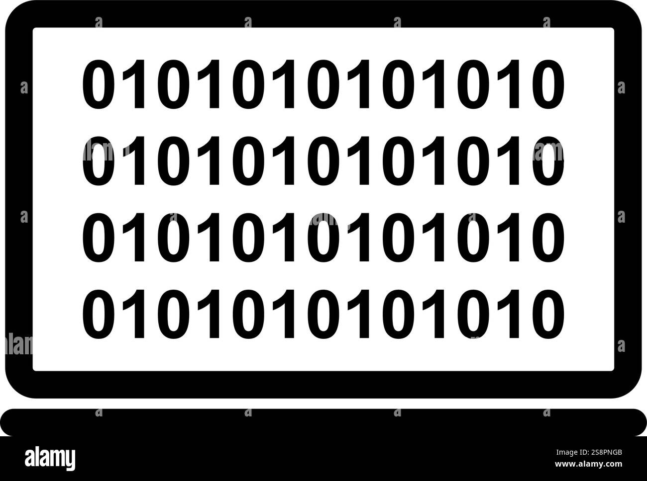 Computer Binary Code icon vector. Suitable for mobile apps, web apps and print media. Stock Vector