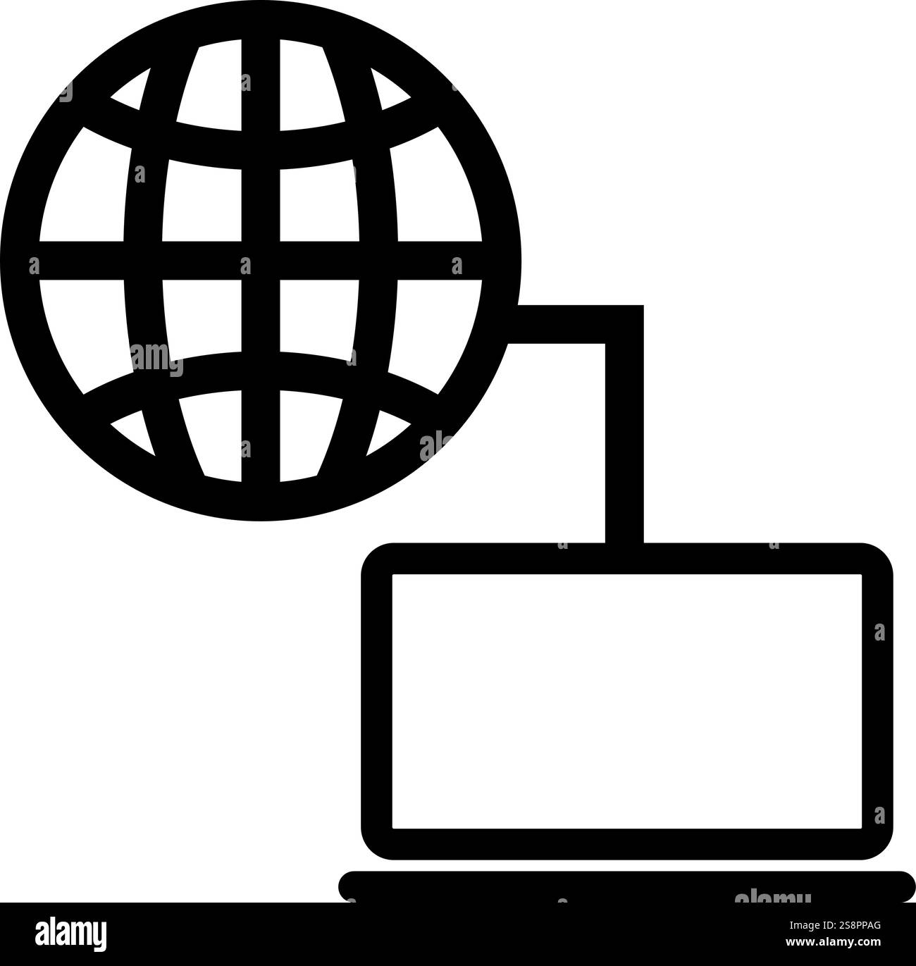 Connected Laptop icon vector image. Suitable for mobile application web ...