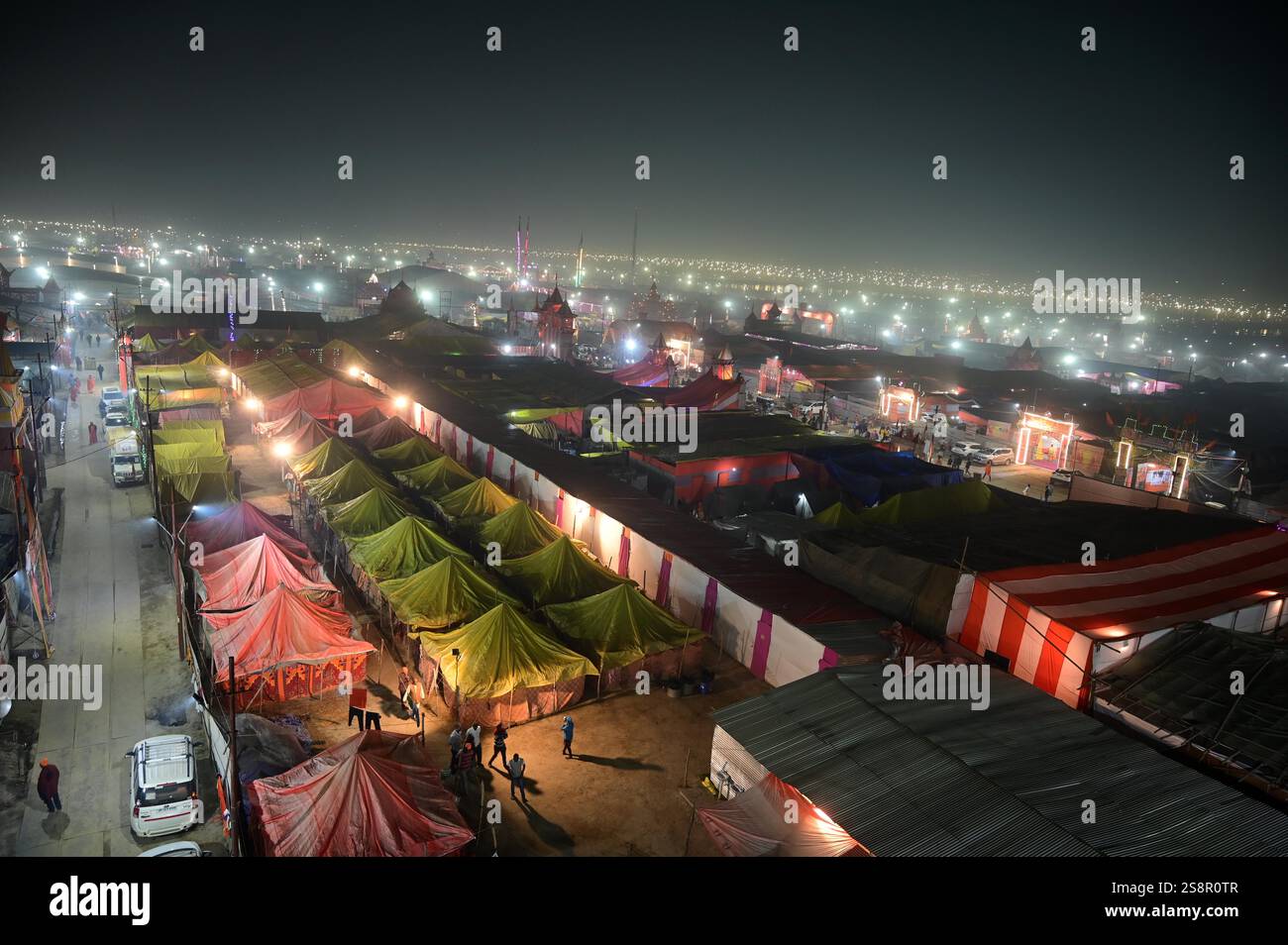 January 23, 2025 Prayagraj A view of tents installed at Sangam during