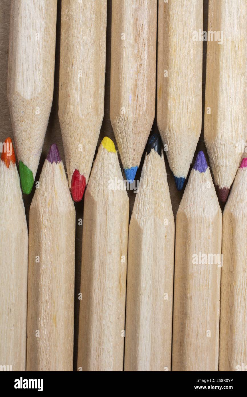 Colored pencilso paper background Stock Photo