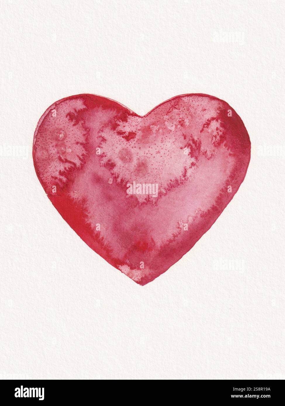 A watercolor illustration of a red heart for valentines day Stock Photo ...