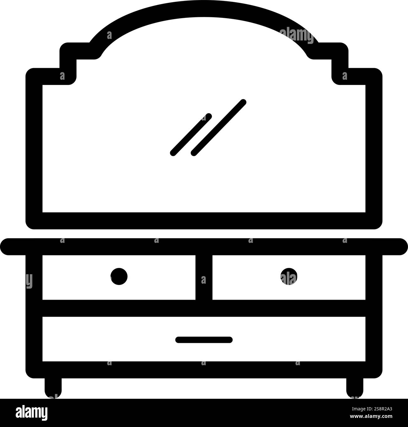 Dressing Table icon vector. Suitable for mobile apps, web apps and print media. Stock Vector