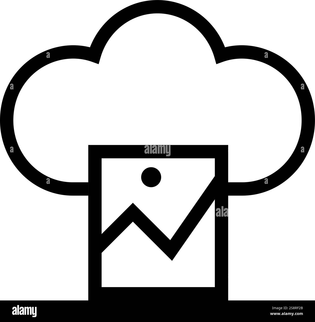 Images on Cloud icon vector. Suitable for mobile apps, web apps and print media. Stock Vector