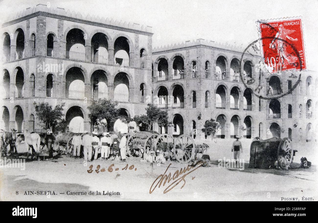 French Foreign Legion headquarters in Aïn Séfra, a municipality in Naâma Province, Algeria 1910 Stock Photo