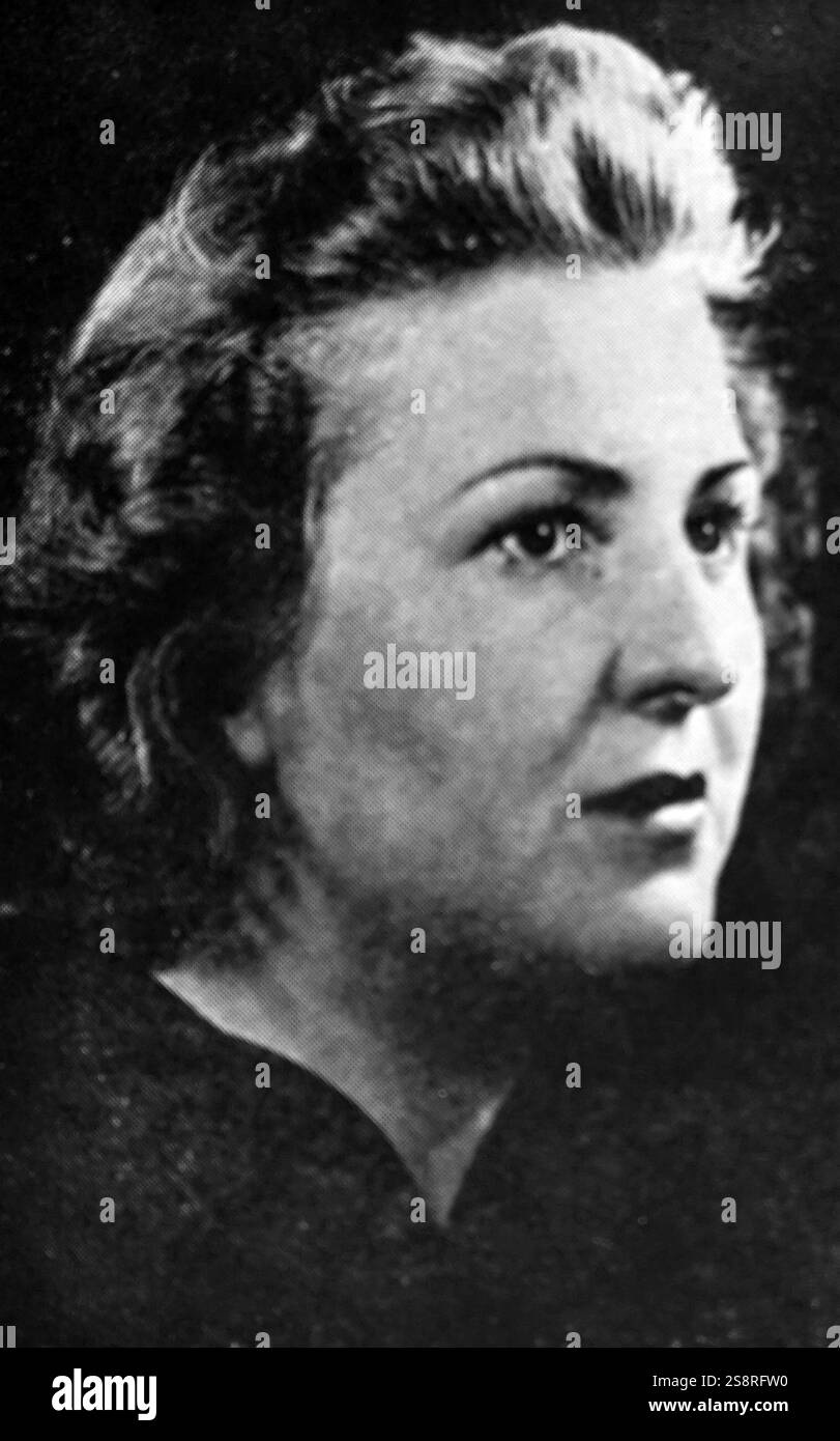 Eva Hitler (Eva Braun); 1912 – 30 April 1945. companion of Adolf Hitler and, for less than 40 hours, his wife. 1939 Stock Photo