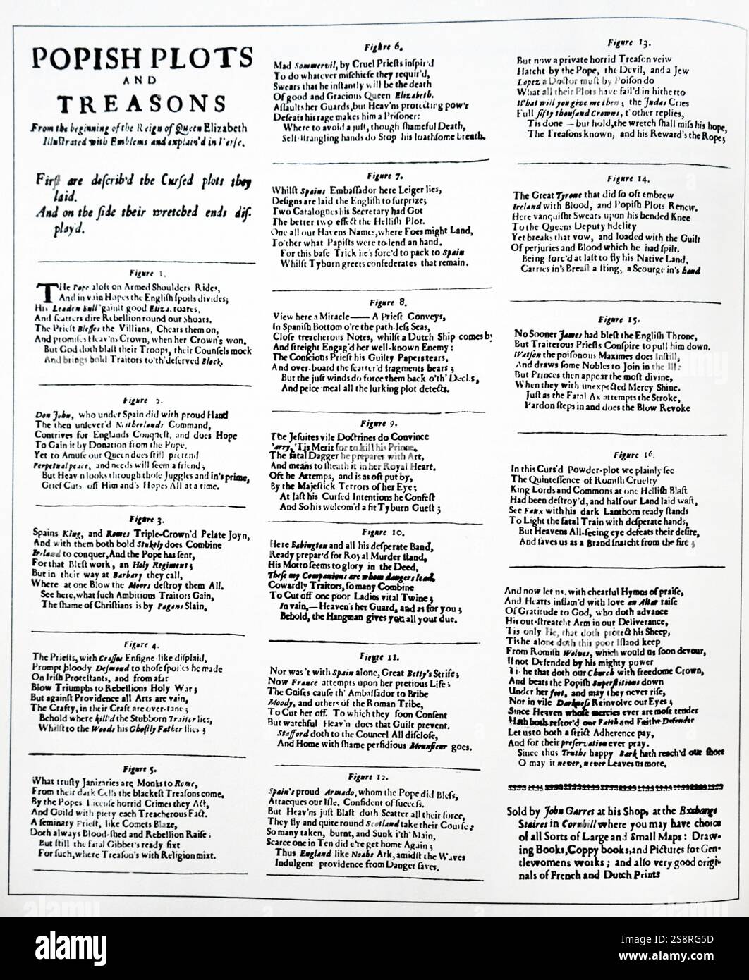 Printing of the 'The Popish Plots and Treasons'. The Popish Plot was a ...