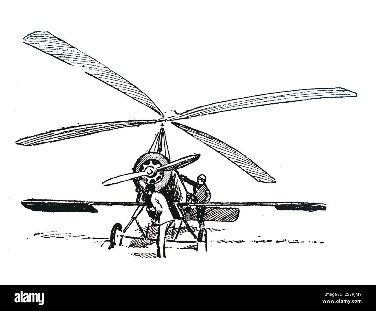 Illustration depicting Juan de la Cierva (1895-1936) a Spanish civil ...