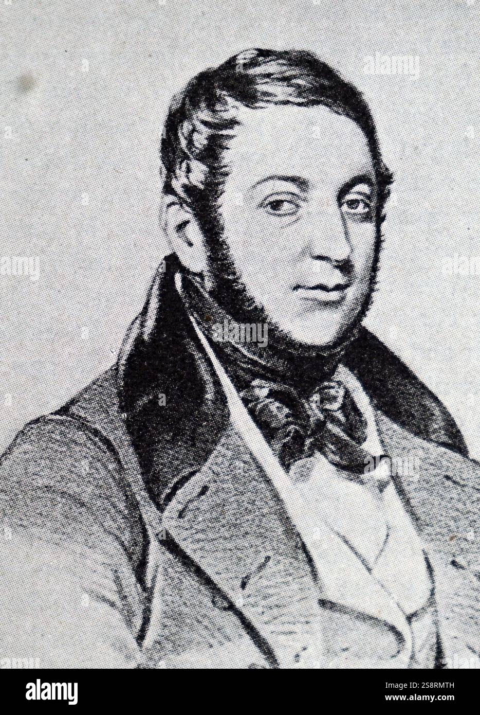 Picture of Gioachino Rossini (1792-1868) an Italian composer who wrote 39 operas. Dated 19th century Stock Photo