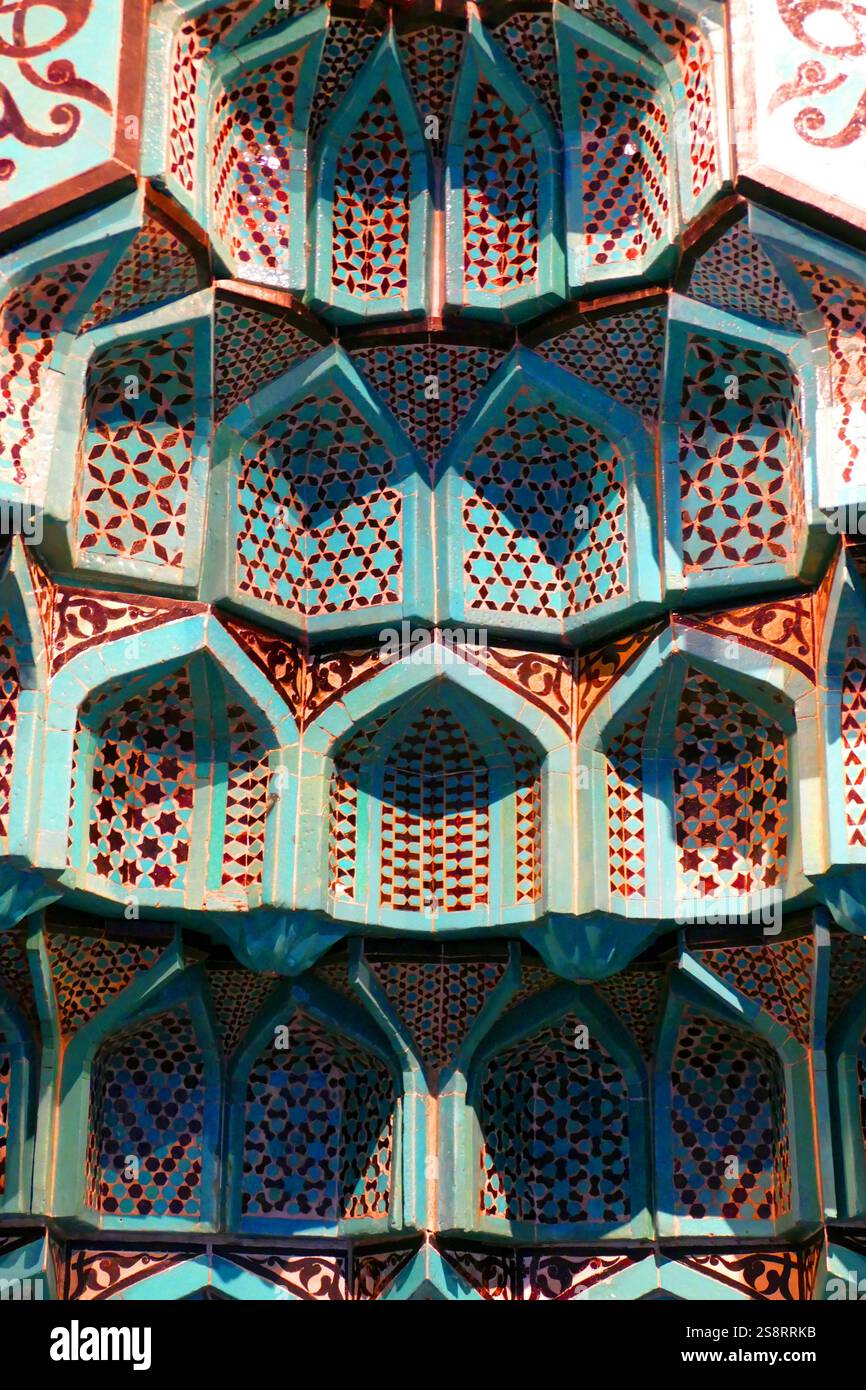 Carved Large Mihrab Mirror Frame - Blue Limed Finish Carved Large Mihrab Mirror Frame - Blue Limed Finish