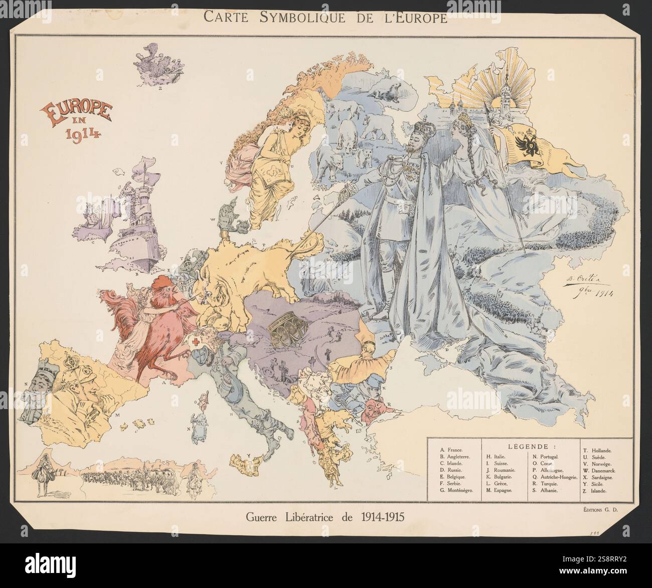 Map Of The European States During World War One Monarchs Are Shown For Map Of The European States During World War One Monarchs Are Shown For Spain Portugal Britain Germany Etc 1915 2S8RRY2