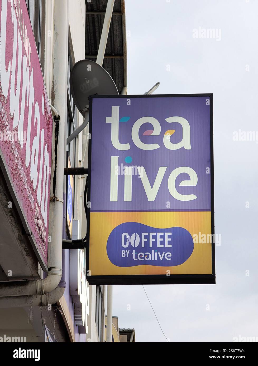 Kota Kinabalu, Malaysia - Jan 20, 2025: Tealive signage. Tealive is Southeast Asia's largest lifestyle tea brand. - Smartphone Captured Stock Image