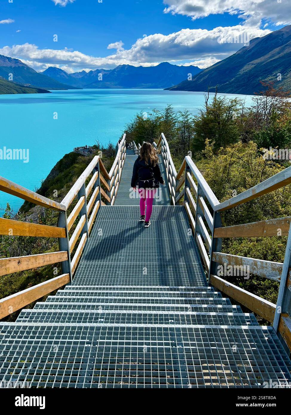 Walking through the Perito Moreno Walkways - Smartphone Captured Stock Image