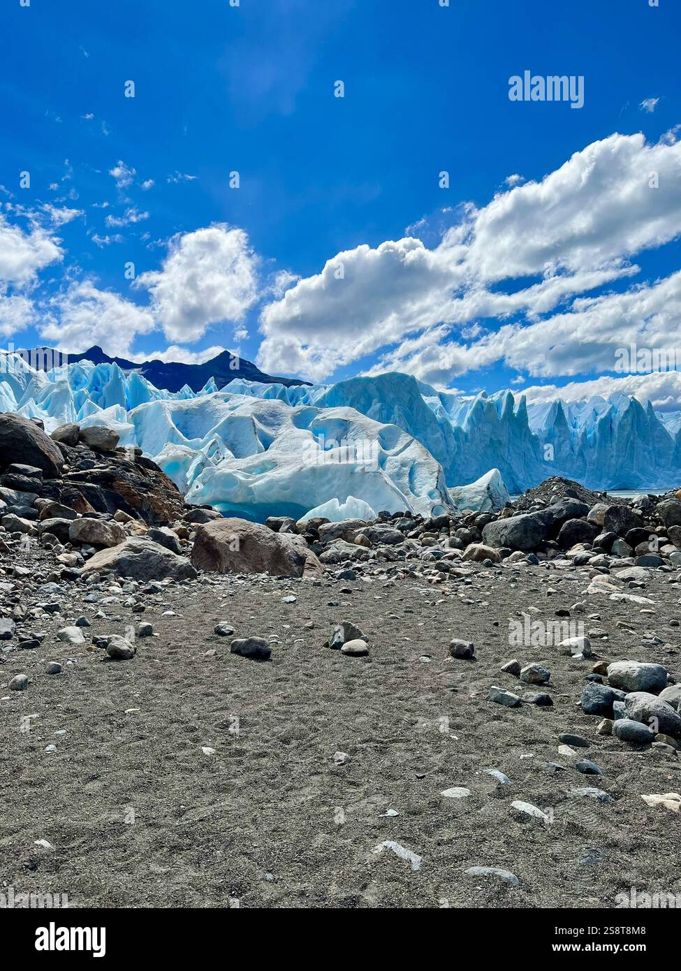 Beginning of Perito Moreno glacier - Smartphone Captured Stock Image