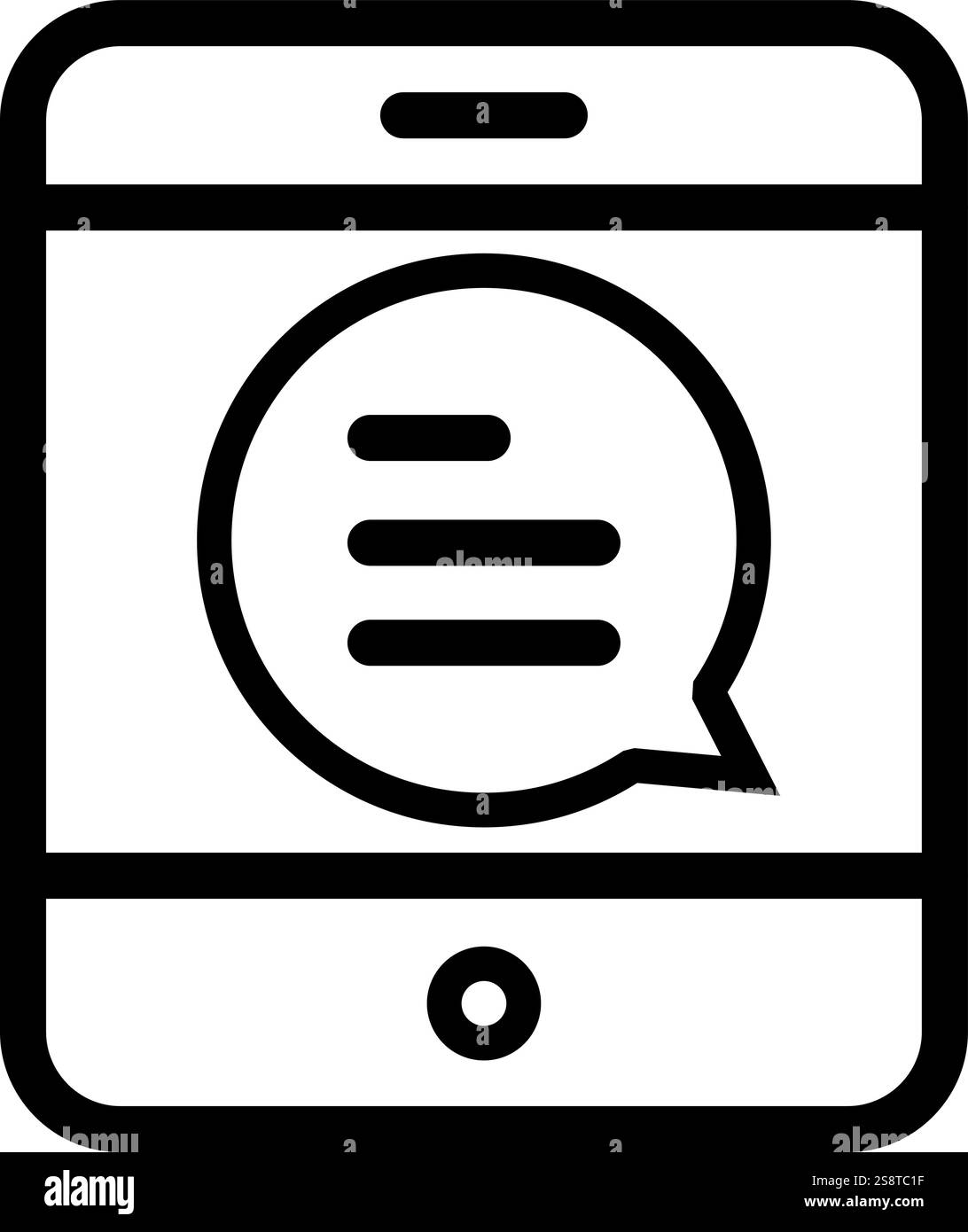 Text Message II icon vector. Suitable for mobile apps, web apps and print media. Stock Vector
