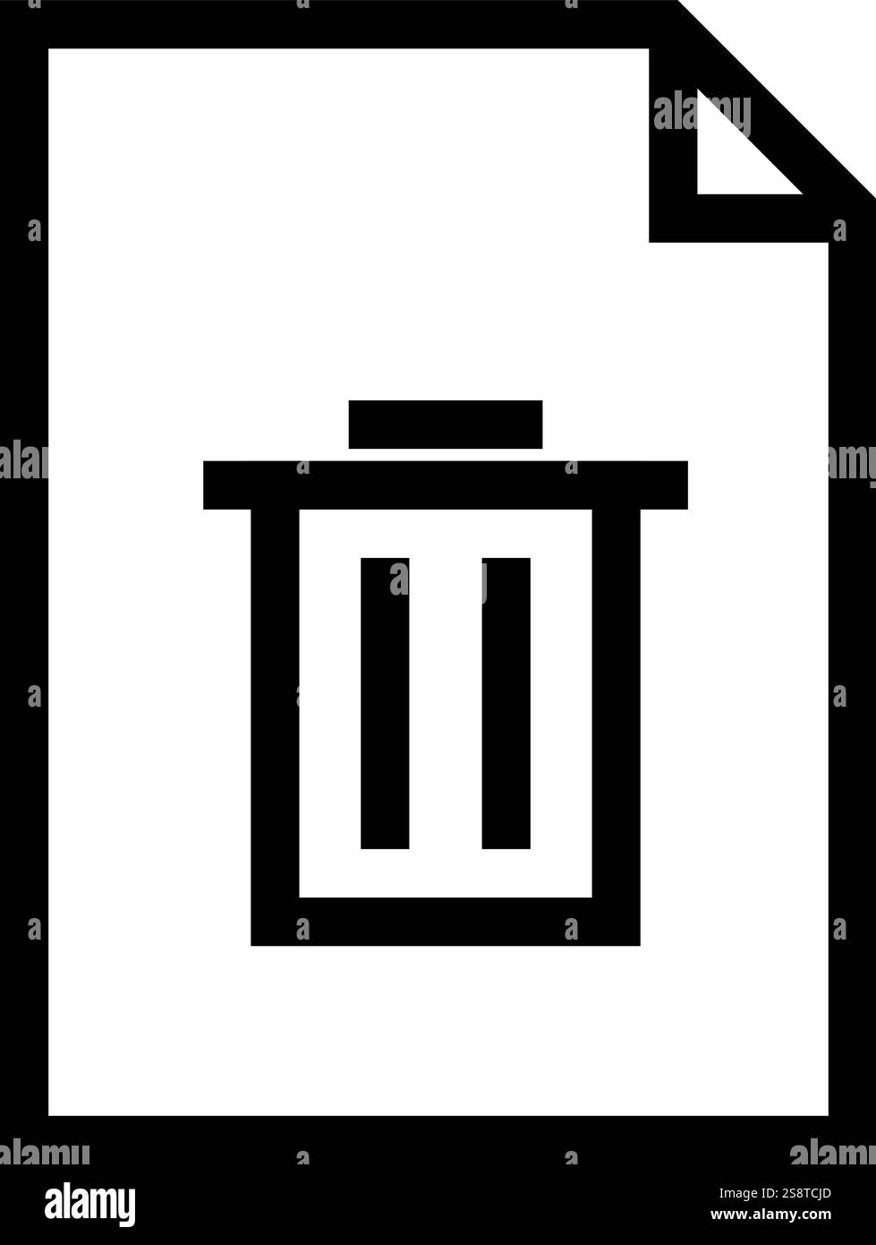 Trash Document icon vector. Suitable for mobile apps, web apps and print media. Stock Vector