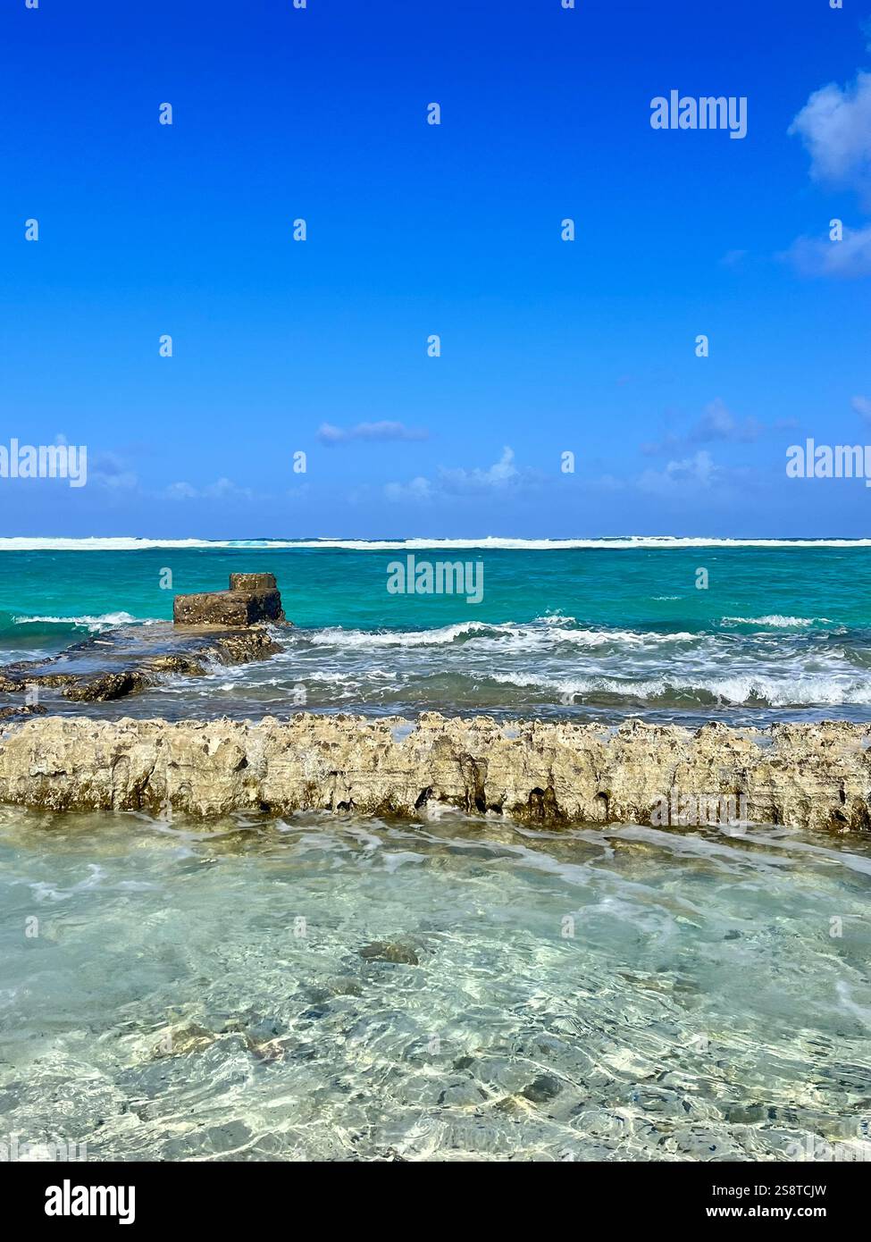 Crystal clear water at San Luis beach - Smartphone Captured Stock Image