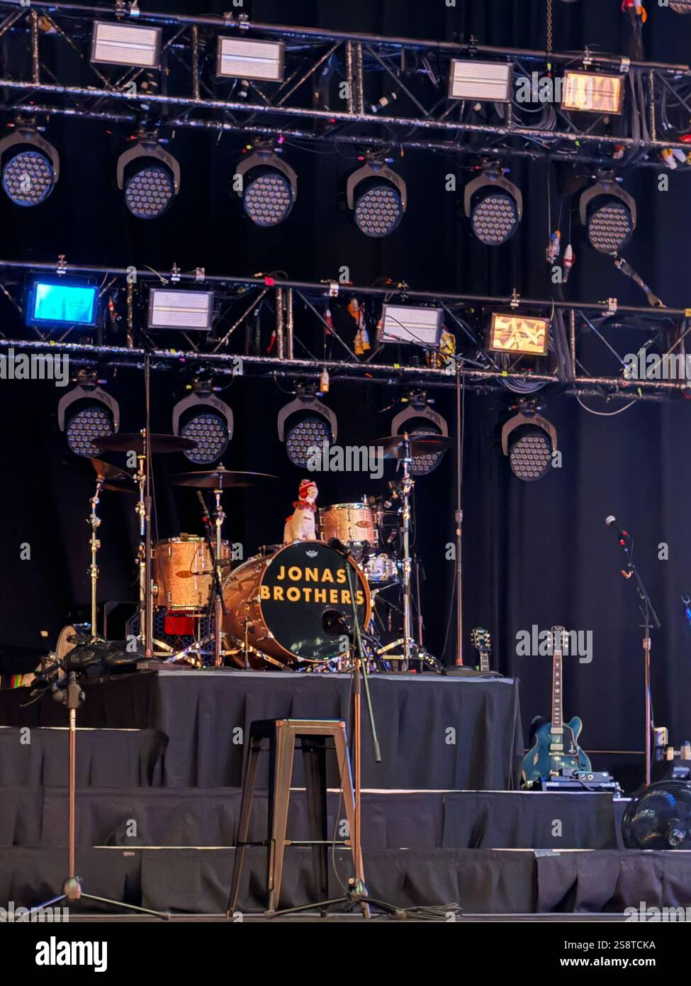 Jonas Brothers concert opening in Argentina - Smartphone Captured Stock Image